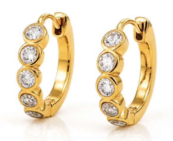 Ellie Vail Varra Bezel Mini Hoop Earring