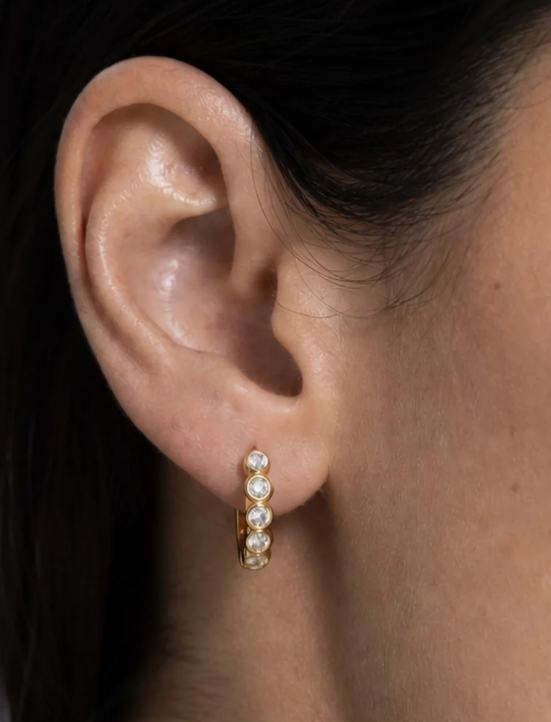 Ellie Vail Varra Bezel Mini Hoop Earring