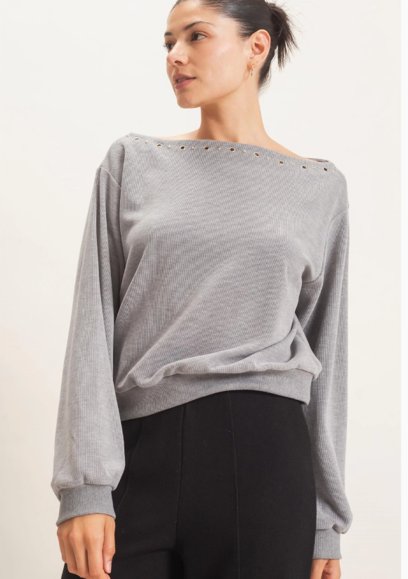 HYFVE- Studded Crew Neck Sweatshirt