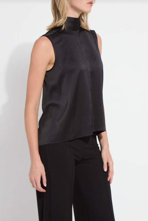 Lysse-Tabitha Sleeveless Scarf Top-Black