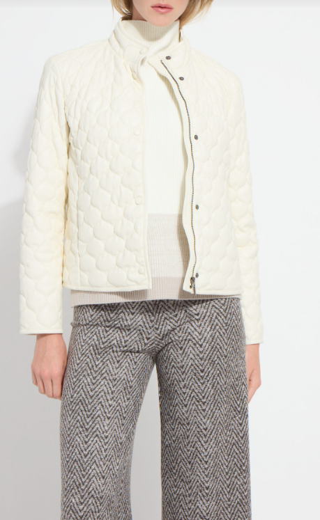 Lysse- Amora Quilted Vegan Leather Jacket- Snow White