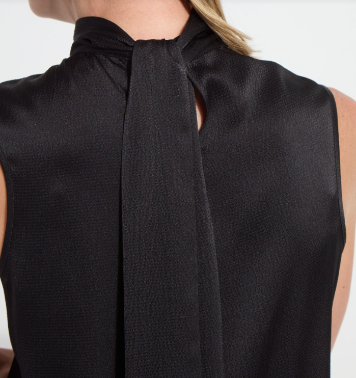 Lysse-Tabitha Sleeveless Scarf Top-Black