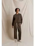 perfectwhitetee- Nell Travel Crew Neck Sweatshirt- Dark Olive