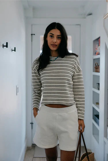perfectwhitetee Bari French Terry Short