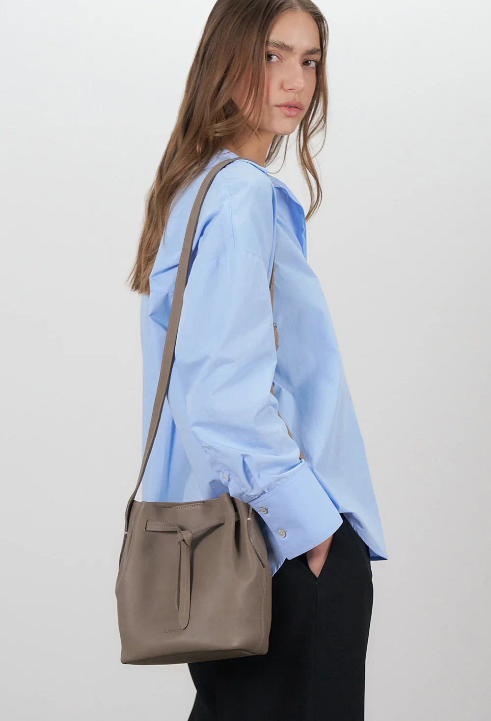 Lazaro Coya Small Leather Bucket Bag
