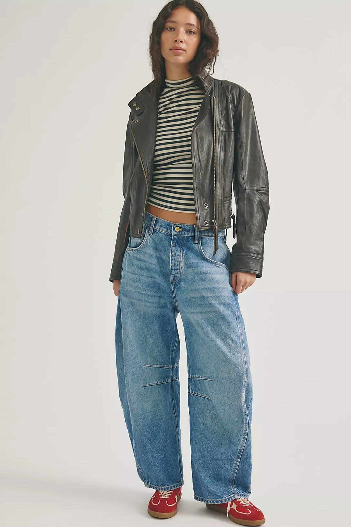 Free People- Good Luck Mid rise Barrel- Ultra Light Beam