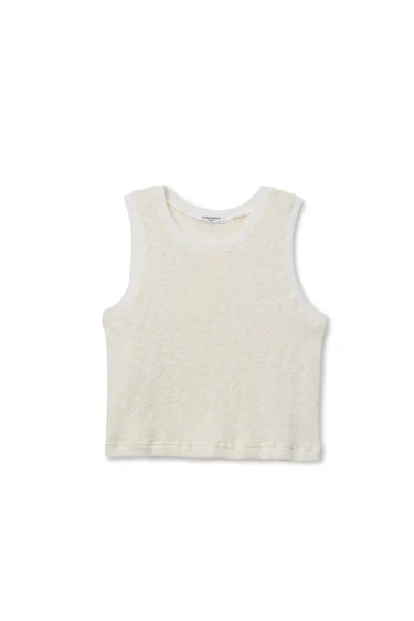 perfectwhitetee Kala Mesh Mock Neck Tank - Natural