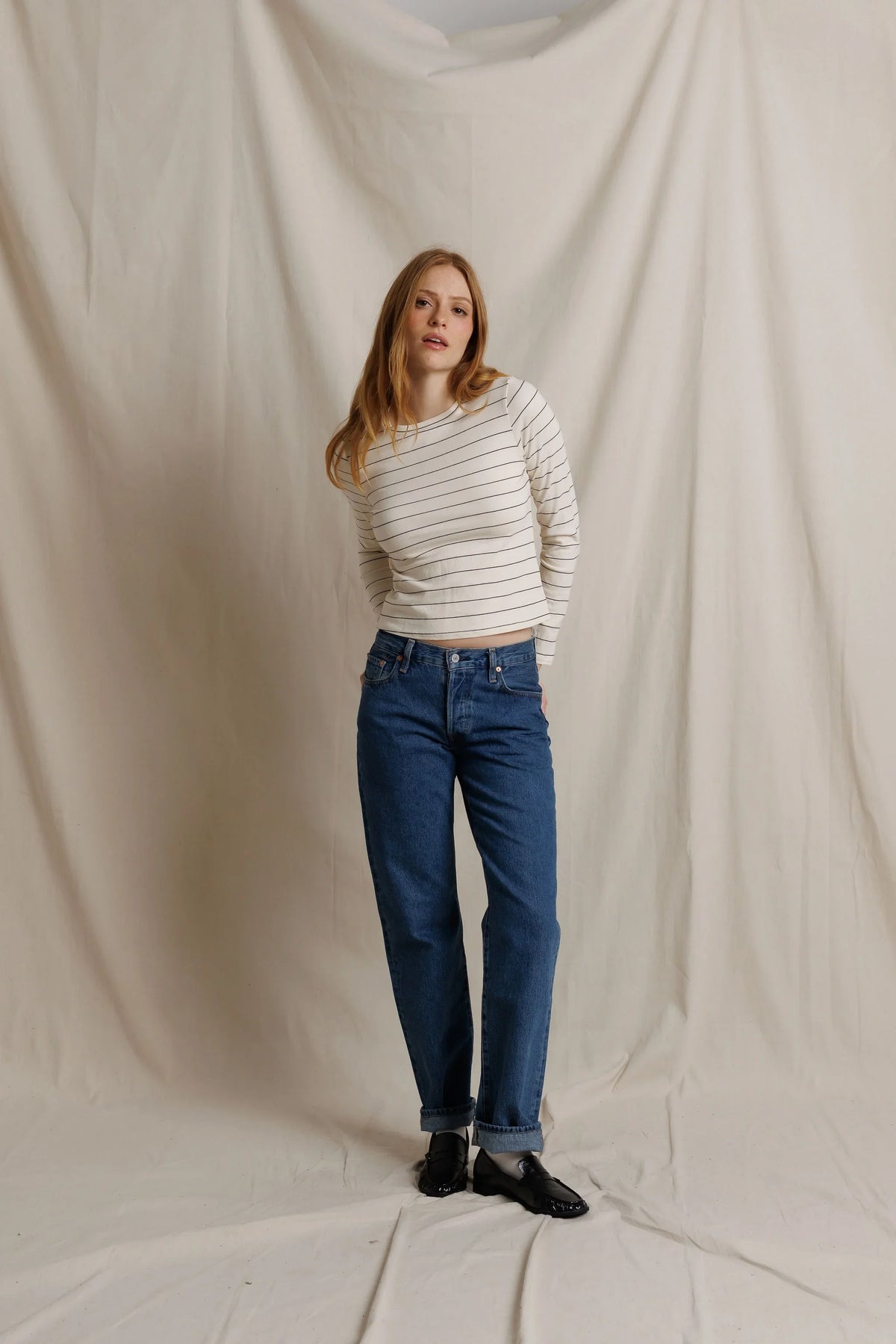 Perfect White Tee Lisa Long Sleeve natural/black
