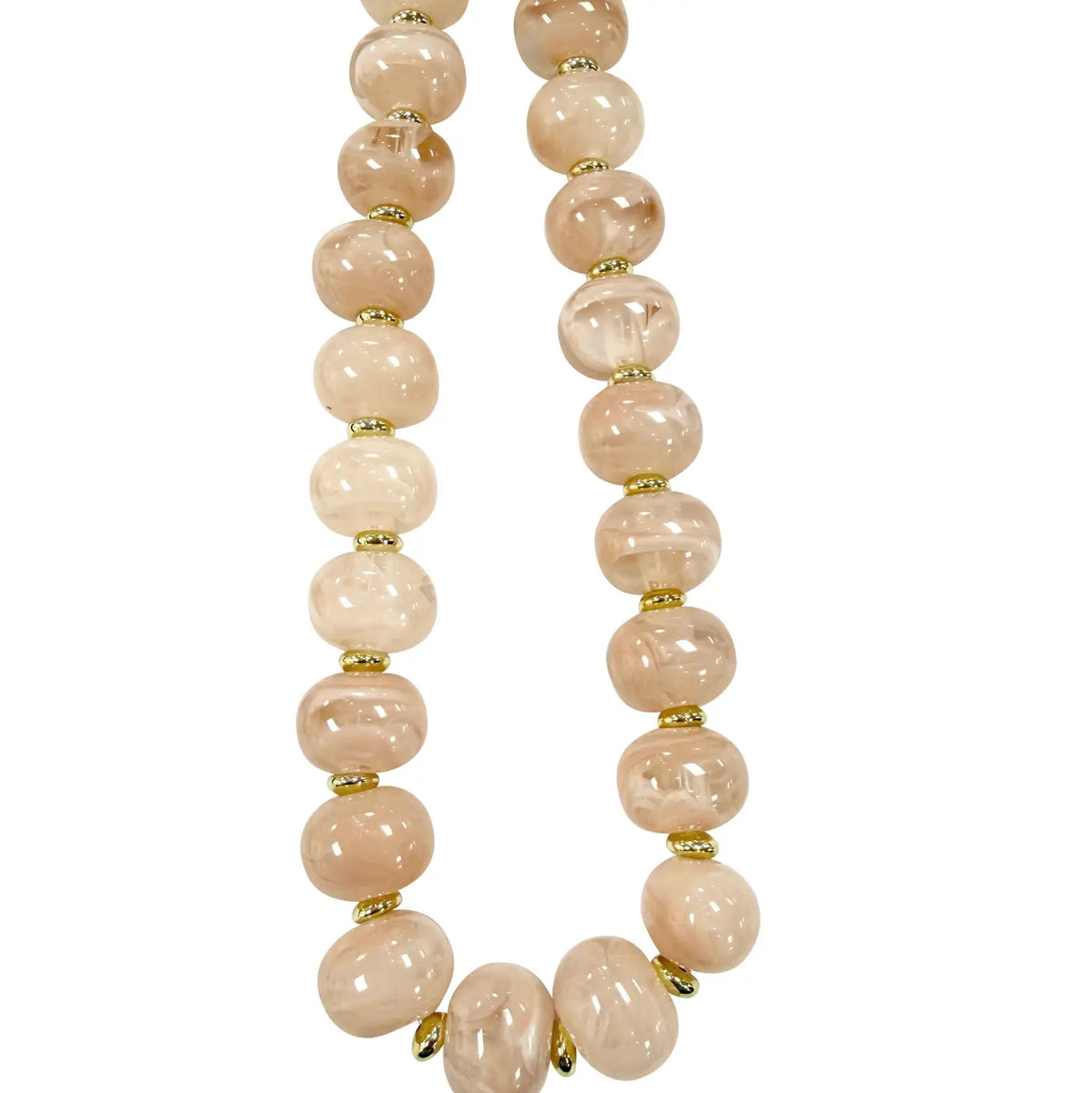 Gemelli Marble Chunky Beaded Necklace - Taupe