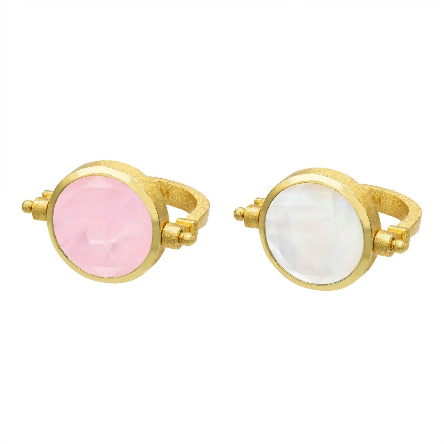 Marcia Moran- Yona Reversible Ring- Rose Quartz and Mother of Pearl