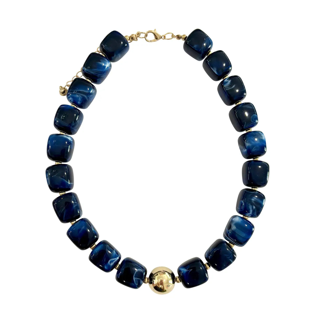 Gemelli Massey Chunky Beaded Necklace- Navy