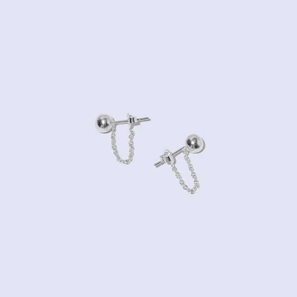 MULXIPLY Droplet Tether Earrings-Silver