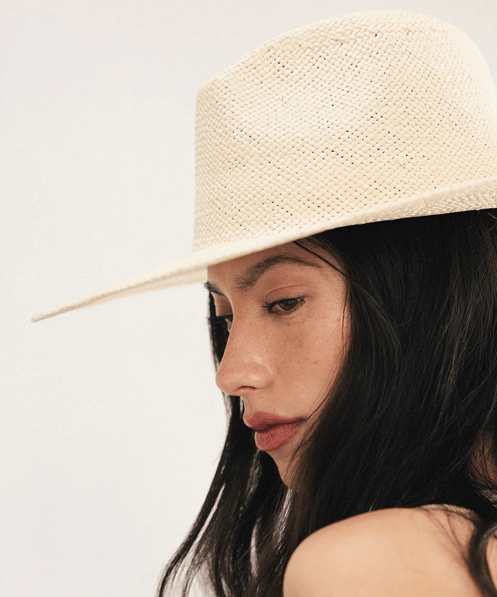 Gigi Pip Faye Straw Fedora - Natural