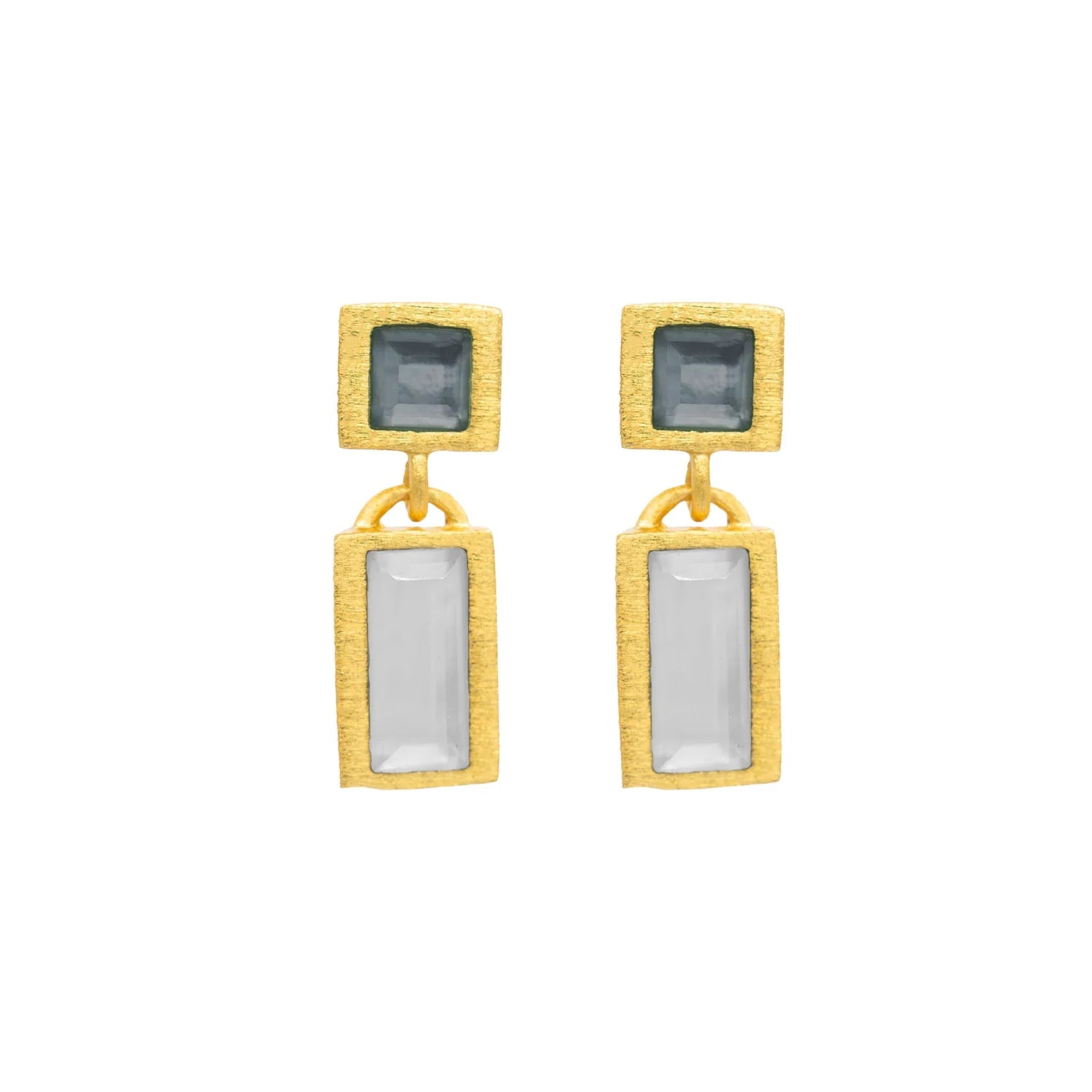 Marcia Moran- Farida Earrings- Labradorite with Mother of Pearl